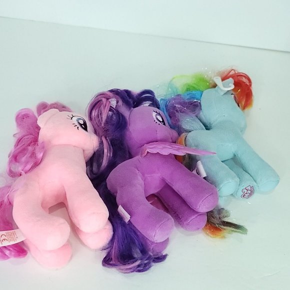 My Little Pony Plush Lot Of 3 Pinkie Pie Twilight Rainbow Hasbro Needs Brushing - Picture 6 of 7